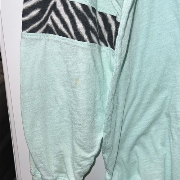 PINK Mint Green Zebra Print Shirt, XS - Picture 5 of 5